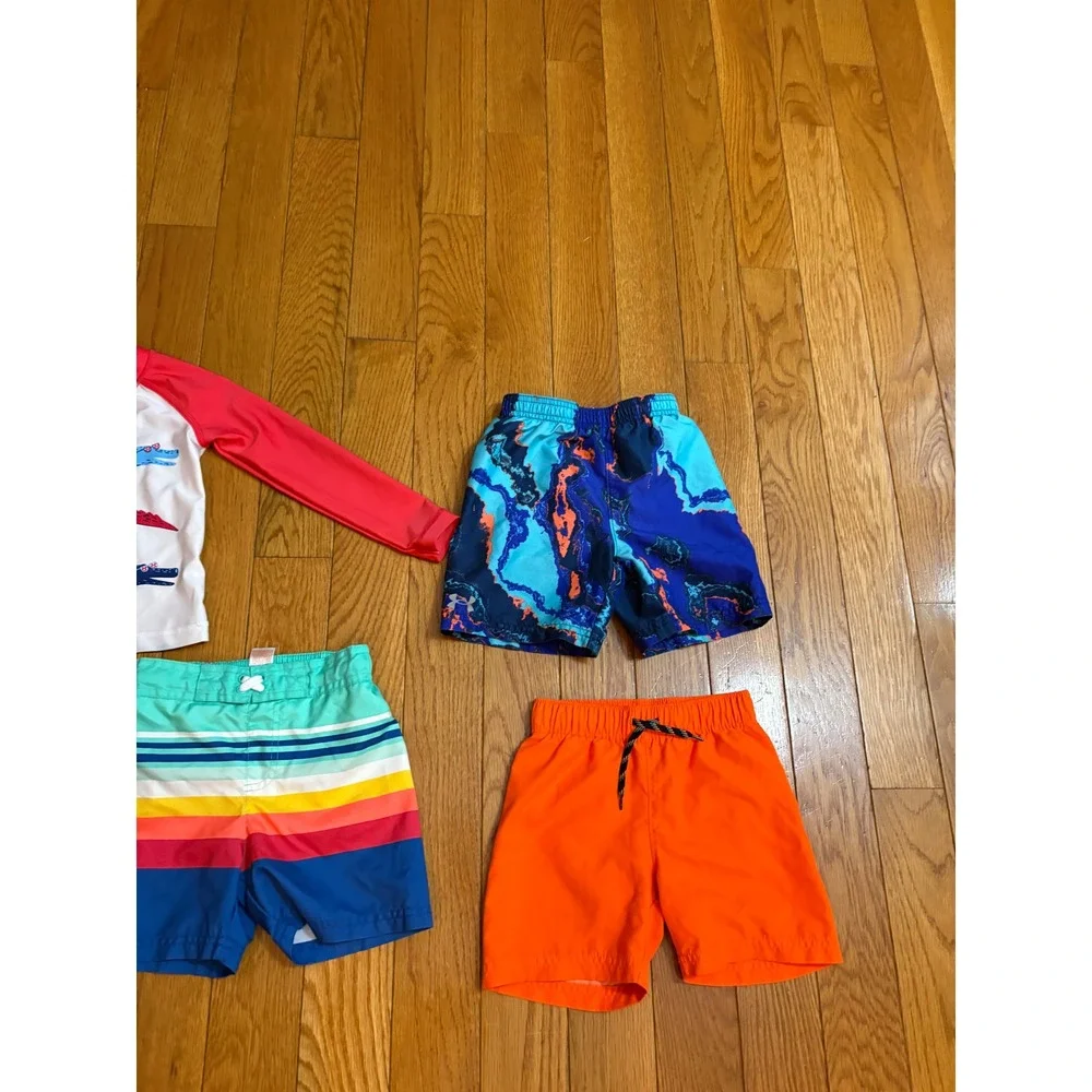Boys Swimwear Bundle Wave Zone Old Navy Under Armour 2T 3T Rash Guard Trunks